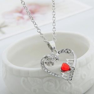 Mom in Heart Necklace
